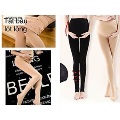 Quần Tất Bầu Lót Lông Siêu Ấm - Hàng  Chuẩn Mềm Đẹp- Co Giãn 4 Chiều, Đáp Bụng & Chun Điều Chỉnh Thoải Mái