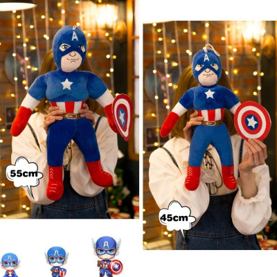 Thú nhồi bông đội trưởng Mỹ - Size 60cm - Quà tặng gấu bông captain amerca siêu anh hùng cho bé.