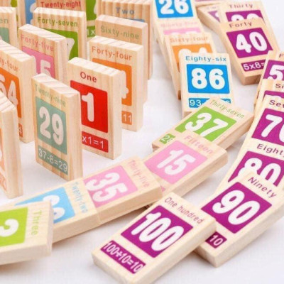 Đồ Chơi Gỗ, Bộ Domino Số 100 Quân, Đồ Chơi Trẻ Em Phát Triển Tư Duy Sáng Tạo