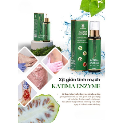 Xịt giãn tĩnh mạch Katima Enzyme - Đẩy lùi suy giãn tĩnh mạch - hộp 100ml