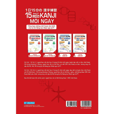 Sách - 15 Phút Luyện Kanji Mỗi Ngày - Vol 1