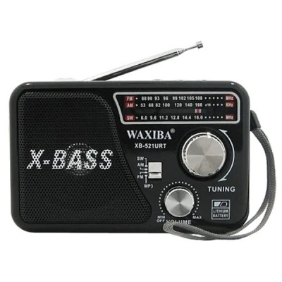 Đài Radio FM WAXIBA XB 521URT- có hỗ trợ thẻ nhớ và USB-đèn pin Siêu sáng-BH 6 Tháng Hàng Chính Hãng