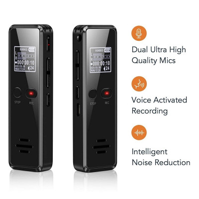 KHUYẾN MÃI KHỦNG, SỐ LƯỢNG CÓ HẠN - ROGTZ - Máy ghi âm cầm tay mini DVR 818 Pin Lithium dung lượng cao Ghi âm 35h Siêu nhỏ Bộ nhớ 8GB Đa chức năng Màn LCD Tương thích nhiều thiết bị Mic kép Chống ồn chủ động Hàng Chính Hãng