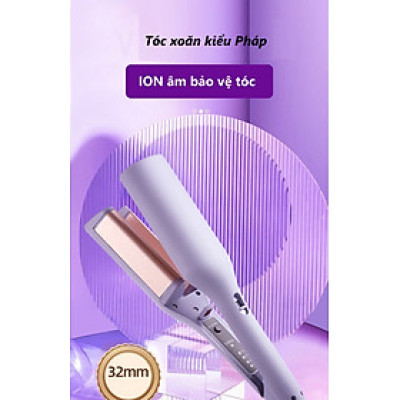[HÀNG HOT] Máy uốn tóc xoăn sóng nước kiểu Pháp cao cấp rãnh sâu 32mm
