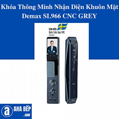 Khóa Thông Minh Nhận Diện Khuôn Mặt Demax SL966 CNC GREY. Hàng Chính Hãng