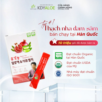 THẠCH COLLAGEN NHA ĐAM SÂM LỰU ĐỎ HỮU CƠ (set 30 gói) HỖ TRỢ ĐẸP DA
