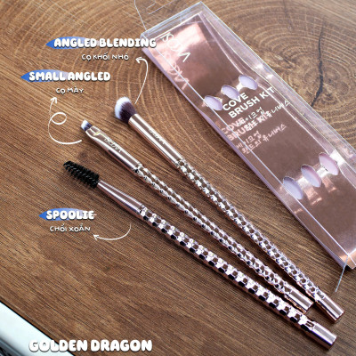 SC01 - BỘ KIT 3 CỌ CHÂN MÀY VACOSI, PHIÊN BẢN GOLDEN DRAGON - VACOSI COVE THE BROWS BRUSH KIT, 3PCS