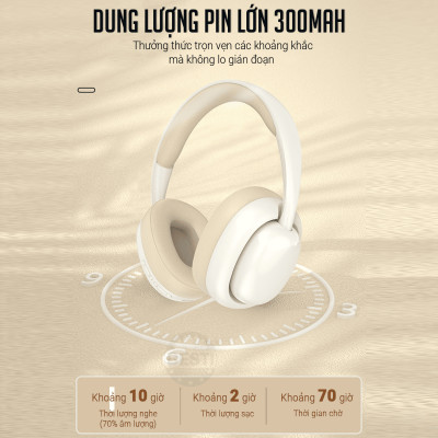 Tai Nghe Bluetooth Chụp Tai , Headphone Không Dây Bluetooth Có Mic Đàm Thoại Tiện Lợi, Pin Cực Khỏe Bluetooth 5.1 Cao Cấp - Hàng Chính Hãng Besti