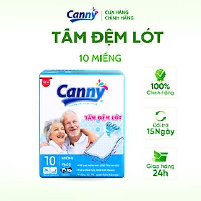 Tấm Đệm Lót Người Lớn CANNY Siêu Mềm Mại, Siêu Thấm, Kháng Khuẩn (10 miếng/gói)