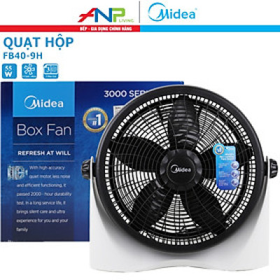 Quạt Hộp, Quạt Để Bàn 5 Cánh Midea FB40-9H (Quạt Điện Hàng Chính Hãng, Công suất 55W, Chỉnh Gió 3 Tốc Độ)