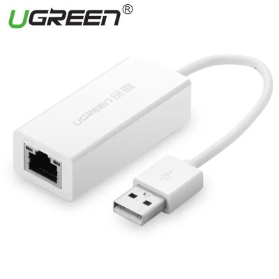 Ugreen UG20253CR110TK 10CM màu Trắng Cáp chuyển đổi USB 2.0 sang cổng LAN RJ45 tốc độ 100Mbps vỏ nhựa - HÀNG CHÍNH HÃNG