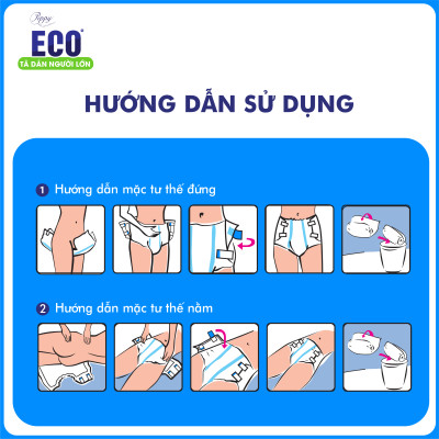 Combo 2 gói Tã Dán Người Lớn Peppy Eco Siêu Mềm Mại, Siêu Khô Thoáng, Kháng khuẩn Size M/L