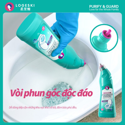 Chai xịt tẩy vệ sinh toilet, bồn cầu Logeski 500ml/chai, Sạch không cần chà, khử trùng và khử mùi