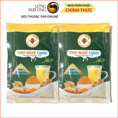 Set 2 gói Tinh bột nghệ Canxi Honimore 16g - Thơm ngon - Da đẹp - Chắc xương