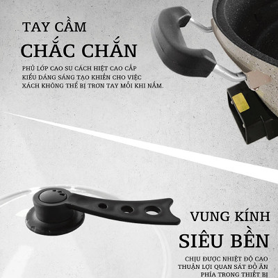 Nồi lẩu đúc tròn 5L SATO 50NL52 - Hàng chính hãng