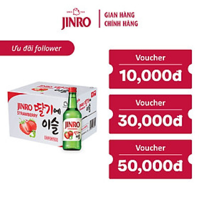 [CHÍNH HÃNG] Soju Hàn Quốc JINRO VỊ DÂU 360ml - Thùng 20 chai