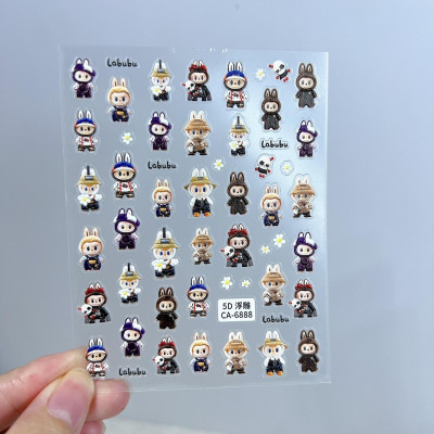 Sticker Dán Móng 5D Hình Labubu Đáng Yêu, Sticker Làm Nail, Miếng Dán Móng Tay 5D Labubu Cute Ngộ Ngĩnh Hot Trend
