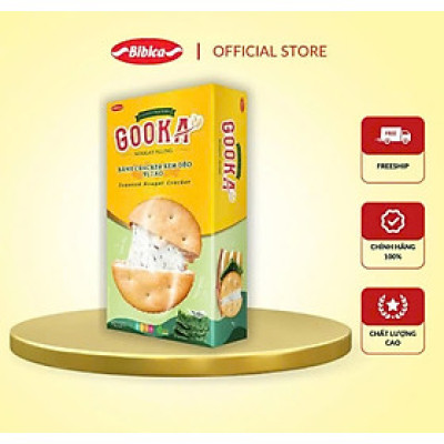 Bánh Gooka Cracker Nougat Filling Vị Tảo Bibica