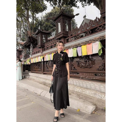 Set bộ đi chùa cho nữ dịu dàng xinh xắn SJ14