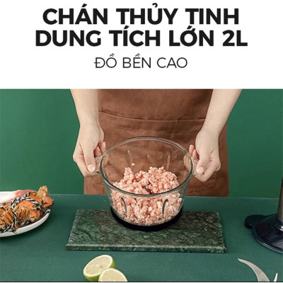 Günter & Hauer Máy Xây Thịt Đa Năng 500W 2.0L + Lưỡi Dao Inox Không Rỉ MC300 - Hàng chính hãng