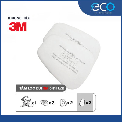 Combo (7 món) mặt nạ phòng độc 3M 7501, 7502 kết hợp phin lọc 3M 6006, tấm lọc bụi 5N11 cùng nắp giữ 501 lọc hơi hữu cơ Vô cơ, lọc bụi siêu mịn, phun sơn Lọc hơi độc chính hãng 3M