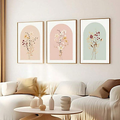 (ẢNH THẬT) Tranh treo tường hoa cỏ mùa xuân hiện đại trang trí decor kèm đinh