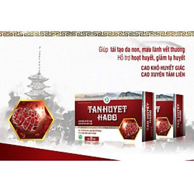 Tan Huyet Hado (Long Huyết PH) Chuyên Dùng Trong Spa – Giúp Làm Tan Vết Bầm Tím – Mau Lành Vết Thương - Huyết Giác - Hộp 30 Viên