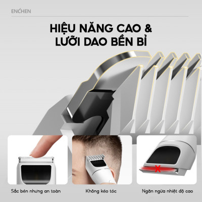 Tông đơ cắt tóc Enchen Boost 2 đâu cắt gốm 2 chế độ cạo, độ ồn thấp, pin đến 120 phút - Hàng chính hãng