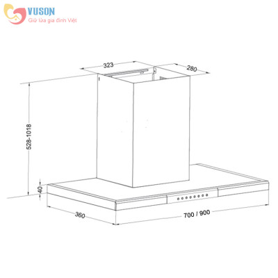 Máy hút mùi Eurosun EH-70AF76 - Hàng chính hãng