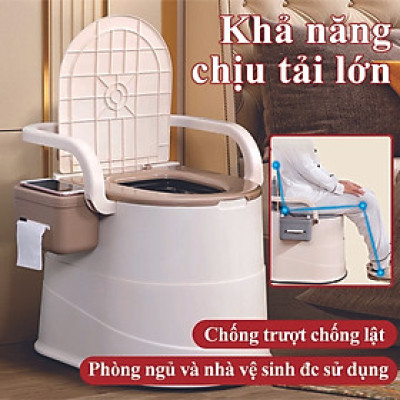 Bô Vệ Sinh, Bô Di Động Cho Người Già, Người Bệnh, Bà Bầu Siêu Chắc Chắc - Bồn Cầu Nhựa Di Động Đa Năng 2 chức năng