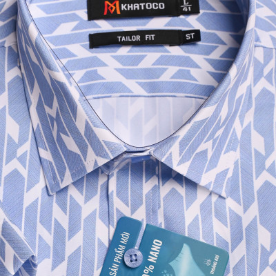 Áo sơ mi Khatoco tay ngắn lai ngang