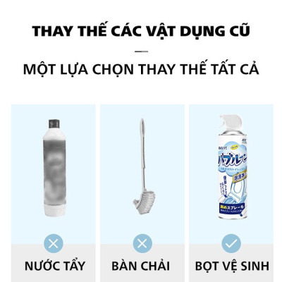 Chai Xịt Bọt Làm Sạch Vệ Sinh Bồn Cầu Toilet Dung Tích 500 Ml Tẩy Rửa Mọi Vết Bẩn Hương Chanh Thơm Mát