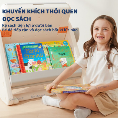 Bàn gấp gọn đa năng kèm bảng từ tính và ghế ngồi cho bé Mideer Multifunctional Block Table