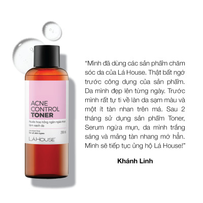 Nước hoa hồng giúp ngăn ngừa mụn, giảm nhờn cho da, da mịn màng  Lá House Acne Control Toner 100ml/200ml