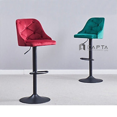 Ghế quầy bar nhập khẩu CB2264A-F Nội thất Capta Chân sơn tĩnh điện màu đen nệm bọc vải nhung