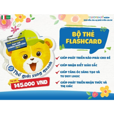 Bộ Sách Flashcard Sơ Sinh FITOBIMBI Giúp Phát Triển Trí Thông Minh Cho Bé