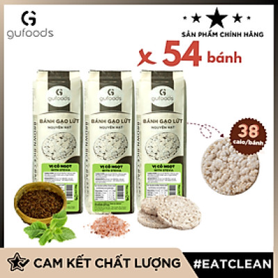 Bánh gạo lứt GUfoods (510g) - Không chiên dầu, Không đường, Từ gạo và ngũ cốc nguyên hạt, Lành mạnh, Phù hợp Eat clean, Ăn vặt healthy, Thực dưỡng, Tập gym, Thuần chay, Đa dạng hương vị