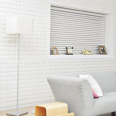 Bộ 15 Tấm Xốp Dán Tường 3D Giả Gạch Màu Trắng 70cmx77cm