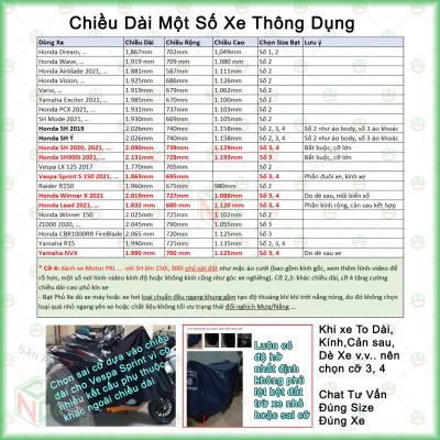 (Phủ Kín) Bạt Trùm Xe Cỡ 4 Siêu To - SH 150i 300i Phủ Sát Đất - Xe Moto PKL - Áo Che Xe Máy Cao Cấp Vải Dù Lạnh (Dù Cá Vân Tổ Ong) - KhoNCC Hàng Chính Hãng