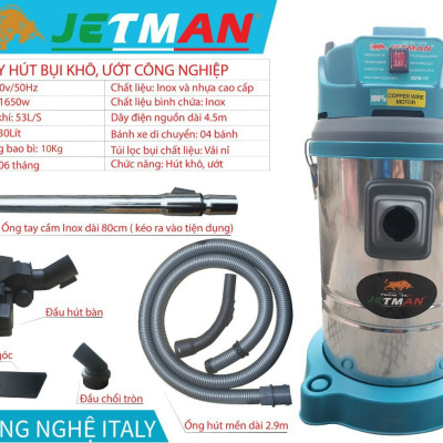 Máy Hút Bụi Công Nghiệp Jetman 25L+30L+40L (Bảo hành 1 năm)