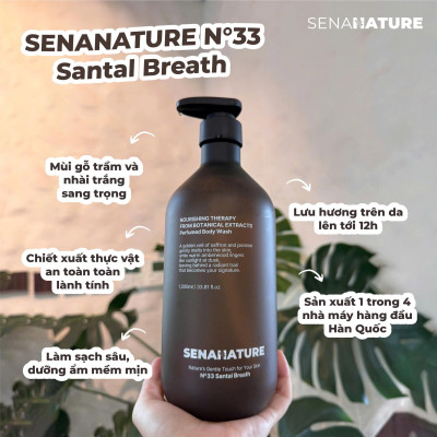 (Tặng 3 nạ) Sữa tắm nước hoa SENANATURE NOURISHING THERAPY FROM BOTANICAL EXTRACTS Perfumed Body Wash 1000ml