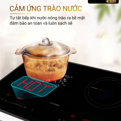 Miễn phí giao lắp toàn quốc - Bếp Âm Đôi Từ Hồng Ngoại Premium Nagakawa NAG1252M - Bảo hành 5 năm - Made in Malaysia - Hàng Chính Hãng