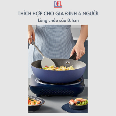 Chảo xào chống dính lòng sâu vân đá cao cấp Mitomo Cooker King siêu bền- Hàng chính hãng