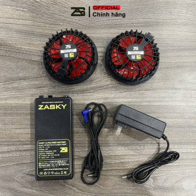 [GIÁ TỐT] Bộ Phụ Kiện Áo Điều Hòa ZASKY Nhật Bản, Bộ Phụ Kiện Áo Điều Hòa Quạt Gió, Bộ PIN Quạt Sạc Dây Cáp, PIN 50.000mAh-18V Bảo Hành 12 Tháng