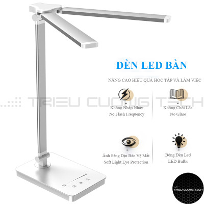 Đèn Bàn Học Led Đọc Sách Làm Việc Học Tập Bảo Vệ Mắt Chống Cận - 2 Trục Đèn Chiếu Sáng - Gấp Gọn Tiện Lợi 