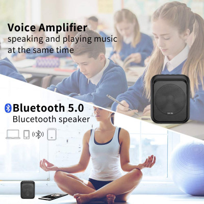 Máy Trợ Giảng Có Dây Shidu SD-M100 Cho Giáo Viên - Hàng Chính Hãng. SHIDU M100 Mini Portable Rechargeable Bluetooth Speaker with Wired Microphone Headset 10W 1800mAh Supports MP3 Format Audio for Teacher, Taxi Driver, Coaches, Training, Tour Guide