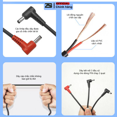 [GIÁ TỐT] Bộ Phụ Kiện Áo Điều Hòa ZASKY Nhật Bản, Bộ Phụ Kiện Áo Điều Hòa Quạt Gió, Bộ PIN Quạt Sạc Dây Cáp, PIN 50.000mAh-18V Bảo Hành 12 Tháng