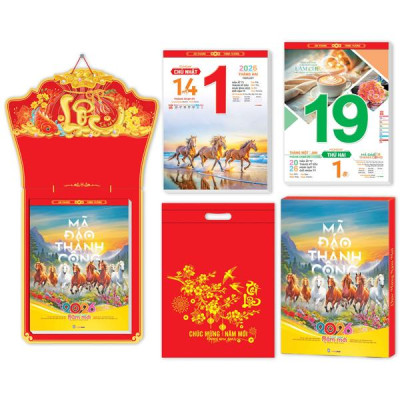 Lịch Bloc Siêu Cực Đại 2026 - Mã Đáo Thành Công - Lộc - Hoa Niên HN02