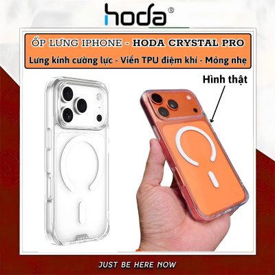 Ốp lưng kính cường lực chống sốc 2m viền TPU Hoda Crystal Pro trong suốt clear cho IPhone 17 Air 17 Pro Max 17 Pro 16 Pro Max 16 Pro - Hàng nhập khẩu