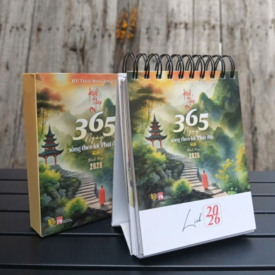 Sách Lịch Bính Ngọ 2026 - Kinh Pháp Cú - 365 Ngày sống theo lời Phật dạy